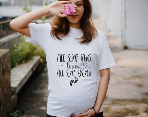 Pregnancy SVG Bundle, 6 Designs, Pregnancy Quotes SVG, Pregnancy Shirt SVG, Hands Off The Bump SVG, Future Mommy SVG, All Of Me Loves All Of You SVG SVG HappyDesignStudio 