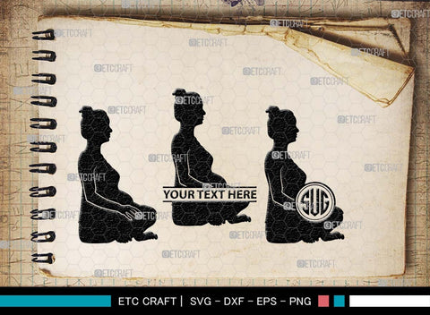 Pregnant Yoga Mom Monogram, Pregnant Yoga Mom Silhouette, Pregnant Yoga Mom SVG, Pregnant Svg, Yoga Svg, Yoga Women Svg, Gym Svg, SB00569 SVG ETC Craft 