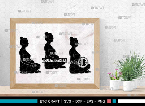 Pregnant Yoga Mom Monogram, Pregnant Yoga Mom Silhouette, Pregnant Yoga Mom SVG, Pregnant Svg, Yoga Svg, Yoga Women Svg, Gym Svg, SB00569 SVG ETC Craft 