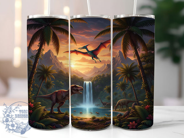 Prehistoric Dinosaur Tumbler, Prehistoric Tumbler Design, Dino 20oz Wrap, Sublimation Design, Jurassic Gift Idea, Ancient Dino Wrap, Fun Prehistoric Tumbler Sublimation ToriDesigns 