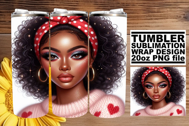 Premium PNG wrap, great for unique tumbler designs! , Love Girl Sublimation afrosvg 
