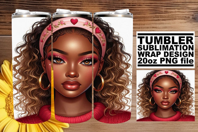 Premium quality tumbler wrap, enhance your sublimation skills! , Love Girl Sublimation afrosvg 