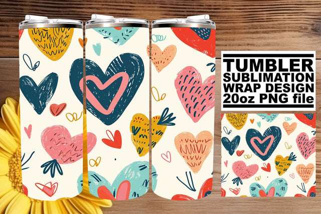 Premium Sublimation Tumbler Art with Romantic Patterns Sublimation afrosvg 