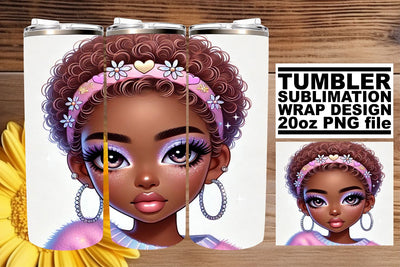 Premium tumbler wrap, designed for beautiful prints! , Love Girl Sublimation afrosvg 