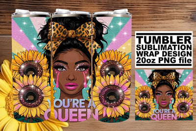 Premium tumbler wrap, designed for clarity and detail! , Afro Woman Sublimation afrosvg 
