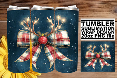 Premium tumbler wrap, designed for crisp visuals! , Christmas Bow Sublimation afrosvg 
