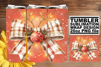 Premium tumbler wrap, designed for crisp visuals! , Christmas Bow Sublimation afrosvg 