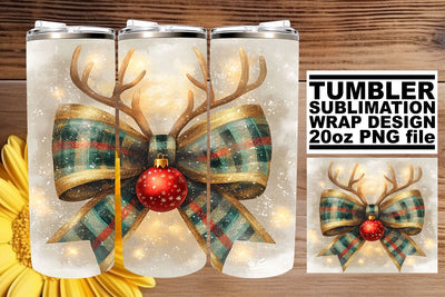Premium tumbler wrap, designed for perfect prints! , Christmas Bow Sublimation afrosvg 