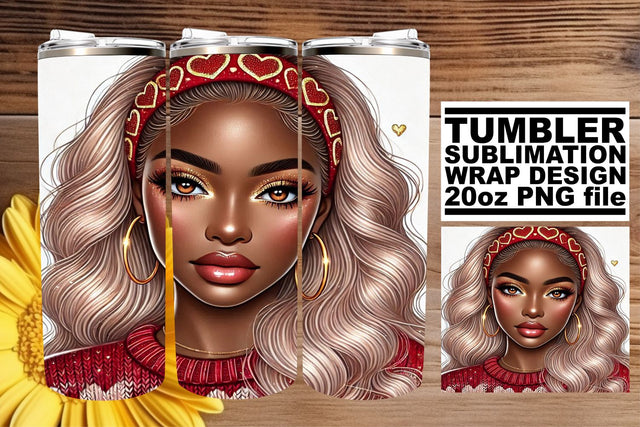 Premium tumbler wrap, designed for perfect prints! , Love Girl Sublimation afrosvg 
