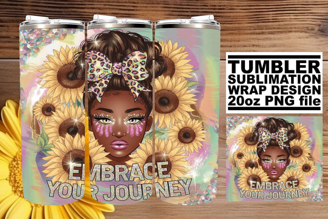 Premium tumbler wrap, enhance your creativity! , Afro Woman Sublimation afrosvg 
