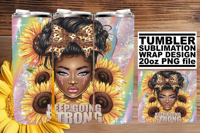 Premium tumbler wrap, enhance your sublimation experience! , Afro Woman Sublimation afrosvg 