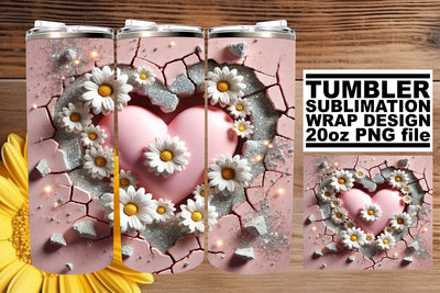Premium tumbler wrap, ideal for personalized designs! , 3D Heart Sublimation afrosvg 