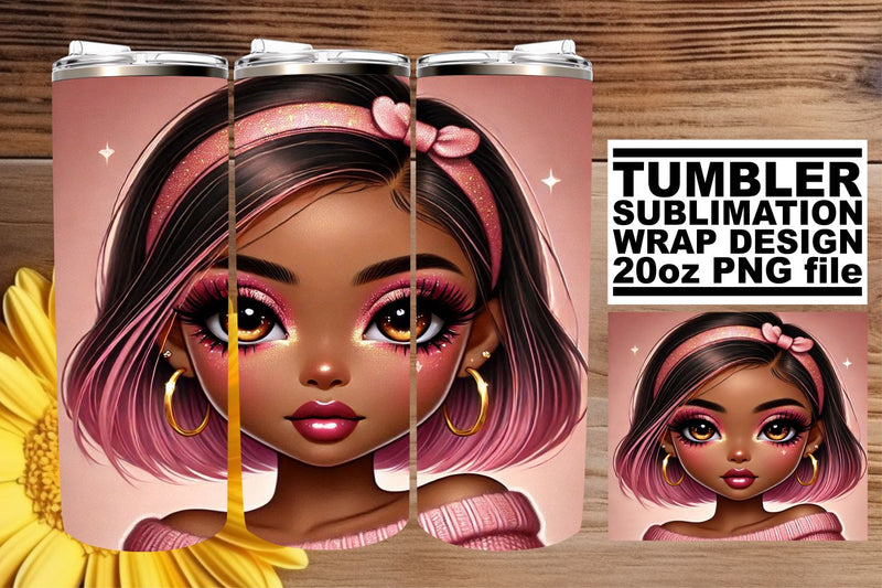 Premium tumbler wrap, ideal for stunning visuals! , Love Girl Sublimation afrosvg 