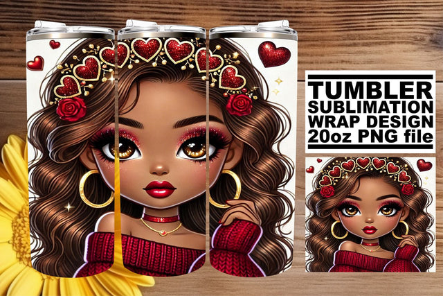 Premium tumbler wrap, perfect for all your sublimation needs! , Love Girl Sublimation afrosvg 