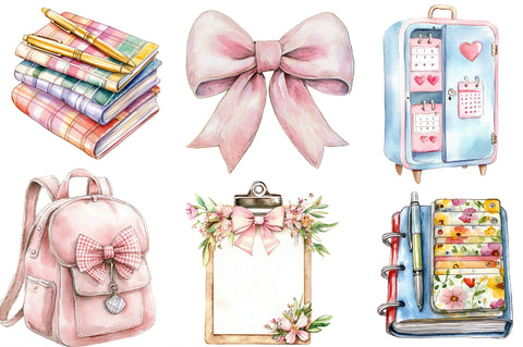 Preppy Back to School Clipart Bundle Sublimation SVGista 