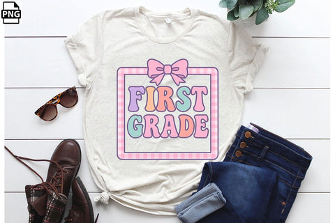 Preppy Back To School First Grade PNG Printable File Sublimation Creativedesigntee 
