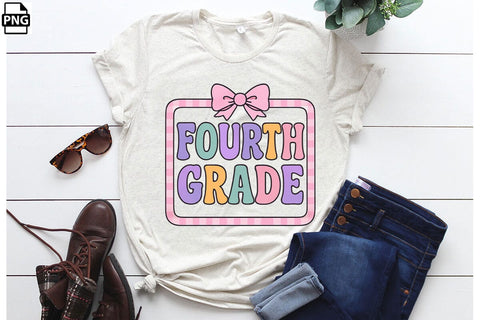Preppy Back To School Fourth Grade PNG Printable File Sublimation Creativedesigntee 