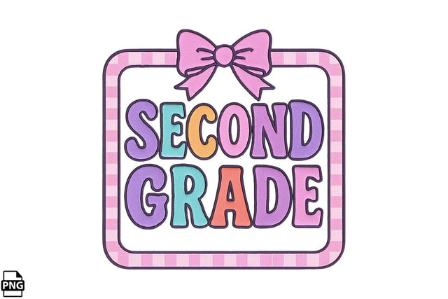 Preppy Back To School Second Grade PNG Printable File Sublimation Creativedesigntee 