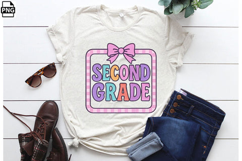 Preppy Back To School Second Grade PNG Printable File Sublimation Creativedesigntee 