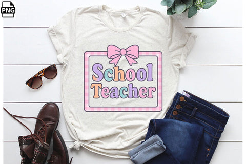 Preppy Back To School Teacher PNG Printable File Sublimation Creativedesigntee 