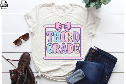 Preppy Back To School Third Grade PNG Printable File Sublimation Creativedesigntee 