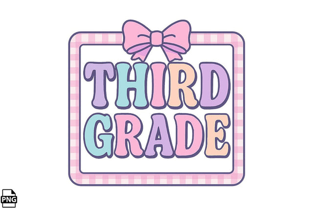 Preppy Back To School Third Grade PNG Printable File Sublimation Creativedesigntee 