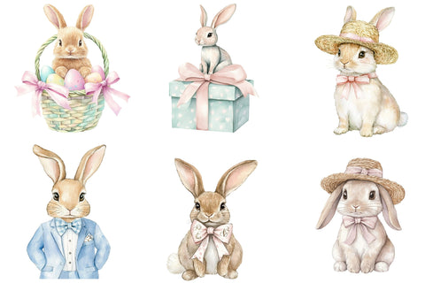 Preppy Bunny Easter Clipart Sublimation PaperPrintSVG 