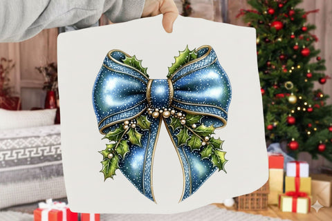 Preppy Christmas Bow Clipart Sublimation SVGArt 