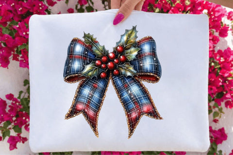Preppy Christmas Bow Clipart Sublimation SVGArt 