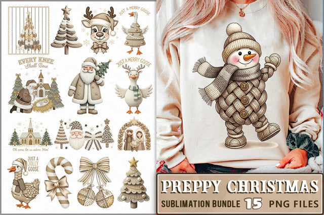Preppy Christmas PNG Bundle Sublimation Shetara Begum 