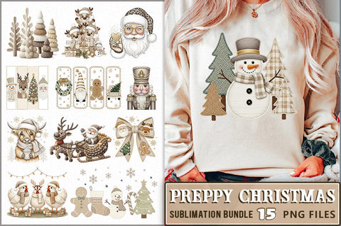 Preppy Christmas PNG Bundle Sublimation Shetara Begum 