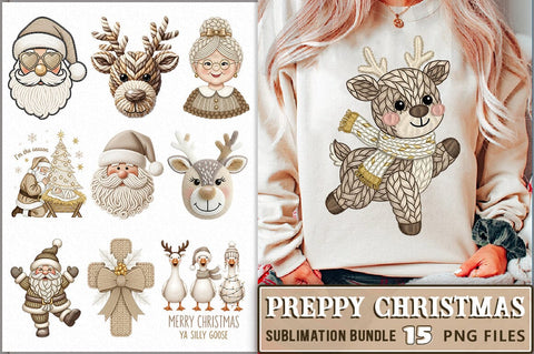 Preppy Christmas PNG Bundle Sublimation Shetara Begum 