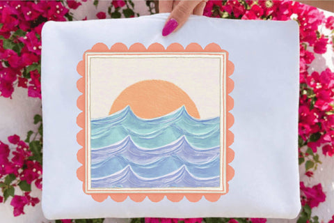 Preppy Coastal Summer Frame Clipart PNG Clipart Bundle. Sublimation SVGArt 