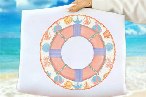 Preppy Coastal Summer Frame Clipart PNG Clipart Bundle. Sublimation SVGArt 
