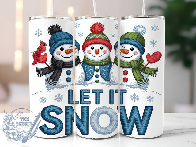 Preppy Crochet Snowman Tumbler, Yarn Crochet Snowman Wrap, Christmas Crochet Sublimation, 20oz Snowman Yarn Tumbler, Whimsical Holiday Art, Cozy Crochet Mug, Cute Snowman Cup Sublimation ToriDesigns 