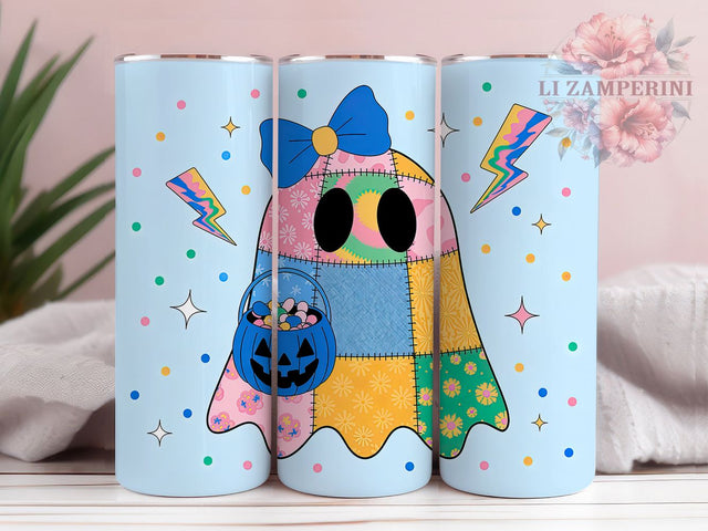 Preppy Cute Boo Ghost Halloween Tumbler, Cute Boo Ghost Wrap, Coquette Ghost Design, 20Oz Tumbler Sublimation, Girly Spooky Drinkware, Pastel Halloween Cup, Vintage Ghost Mug Sublimation Li Zamperini 
