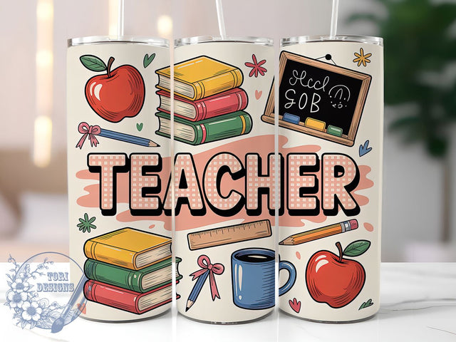Preppy Doodle Teacher Tumbler, Doodle Art, Teacher Theme, Classroom Vibes, Fun Design, 20Oz Tumbler, Sublimation Wrap Sublimation ToriDesigns 