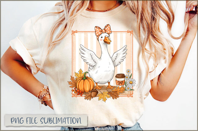 Preppy Fall Goose Girly PNG Sublimation Shetara Begum 