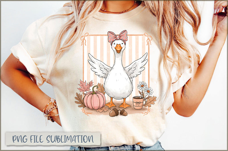 Preppy Fall Goose Girly PNG Sublimation Shetara Begum 