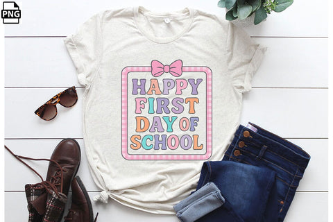 Preppy Happy First Day Of School PNG Printable File Sublimation Creativedesigntee 