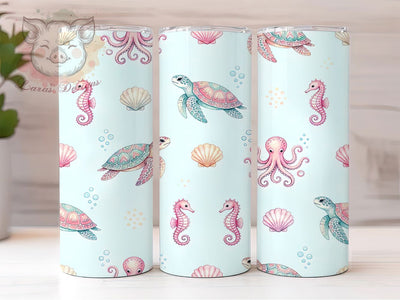 Preppy Palm Beach Chic 20oz Tumbler, Summer Vibes, Beach Icons, Coastal Chic, Pastel Nautical, 20oz Tumbler Wrap, Sublimation PNG Sublimation Lara' s Designs 