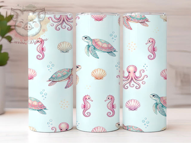 Preppy Palm Beach Chic 20oz Tumbler, Summer Vibes, Beach Icons, Coastal Chic, Pastel Nautical, 20oz Tumbler Wrap, Sublimation PNG Sublimation Lara' s Designs 