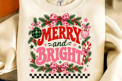 Preppy Pink Merry and Bright PNG Sublimation SVGista 