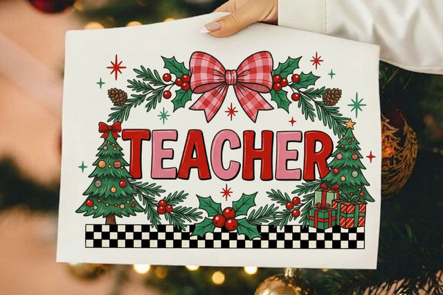 Preppy Pink Teacher PNG, Funny Christmas Sublimation SVGista 