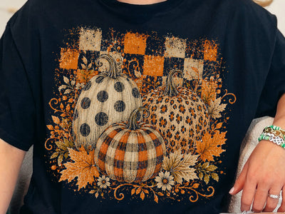 Preppy Pumpkins Trio PNG, Fall Pumpkin PNG, Leopard Pumpkin png, Checkered Pumpkin PNG, Boho Autumn Pumpkin Png SVG DesignDestine 