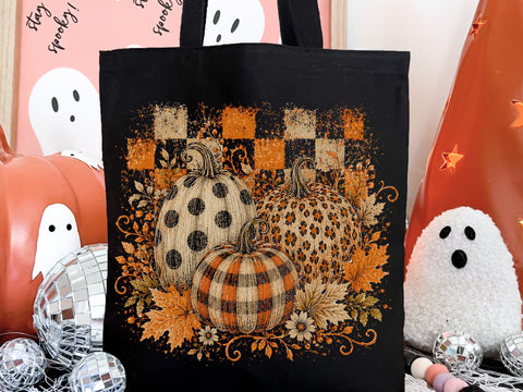 Preppy Pumpkins Trio PNG, Fall Pumpkin PNG, Leopard Pumpkin png, Checkered Pumpkin PNG, Boho Autumn Pumpkin Png SVG DesignDestine 