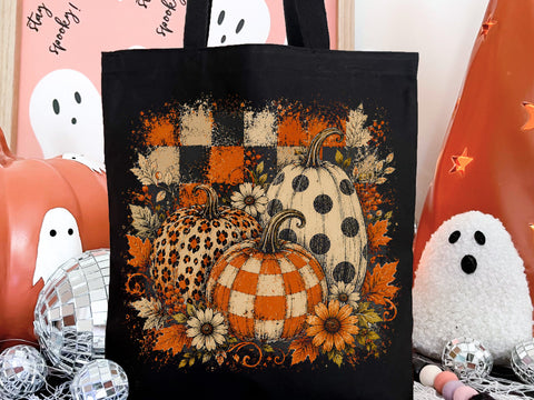 Preppy Pumpkins Trio PNG, Fall Pumpkin PNG, Leopard Pumpkin png, Checkered Pumpkin PNG, Boho Autumn Pumpkin Png SVG DesignDestine 