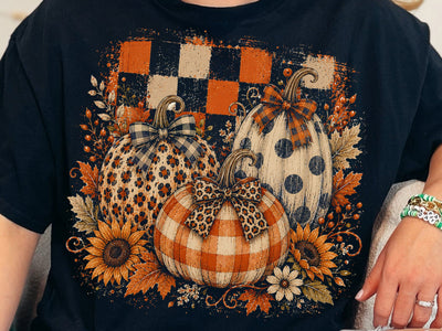 Preppy Pumpkins Trio PNG, Fall Pumpkin PNG, Leopard Pumpkin png, Checkered Pumpkin PNG, Boho Autumn Pumpkin Png SVG DesignDestine 