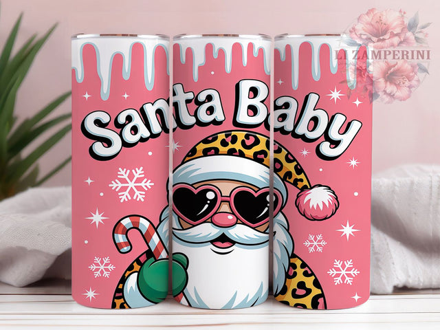 Preppy Santa Baby Christmas Tumbler, Preppy Christmas Wrap, Holiday Mug Design, Sublimation Wrap, Festive Drinkware, Cute Winter Gift, Trendy Christmas Cup Sublimation Li Zamperini 