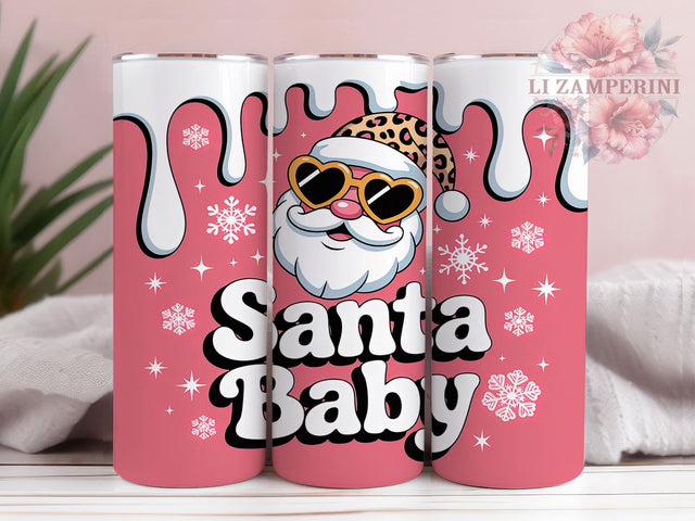Preppy Santa Baby Christmas Tumbler, Preppy Christmas Wrap, Holiday Mug Design, Sublimation Wrap, Festive Drinkware, Cute Winter Gift, Trendy Christmas Cup Sublimation Li Zamperini 